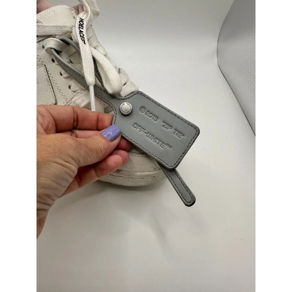 Off-White Kids Out Of Office White‎ Pink For Walking Sneakers Zip Tie Tag